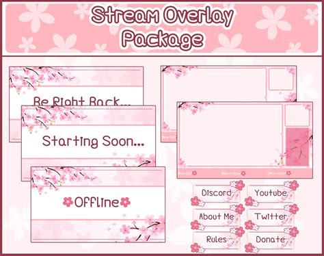 Sakura Stream Overlay Package Etsy Australia