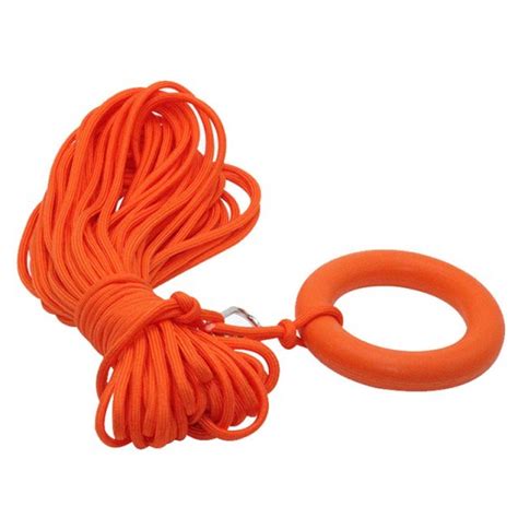 Orange 8mm Water Rescue Float Lifeline Rope With Hook For Lifesaving