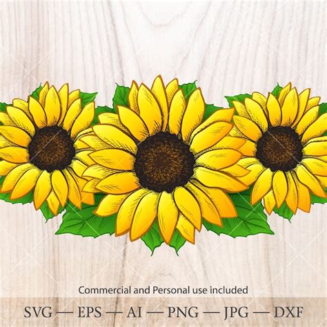 Sunflower Bouquet Svg Etsy