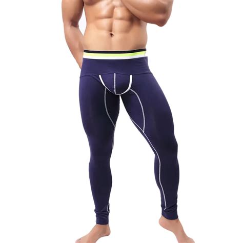 Mens Elastic Sexy U Convex Cotton Warm Thermal Underwear Long Pants