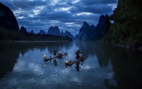 Trees Landscape Boat Sea China Lake Water Nature Reflection