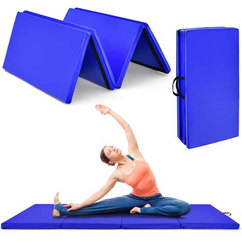 4-Panel Folding Gymnastics Mat with Carrying Handles for Home Gym - Costway