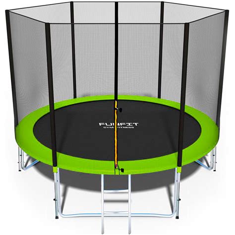 Батут Funfit 252 см - 8ft Pro Green (усиленные опоры, с сеткой и ...