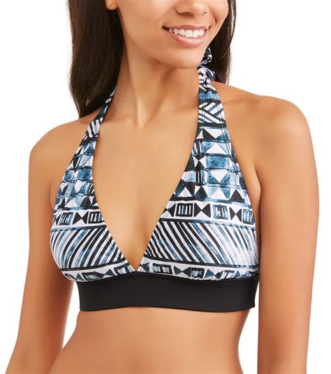 DONATELLA INK AND WATER BANDED TALL TRIANGLE SWIMSUIT BIKINI TOP