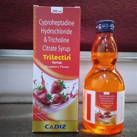 Trilectin Cyproheptadine Hydrochloride Tricholine Citrate Syrup Ml