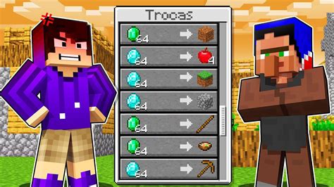 Trolei Meu Amigo Transformando Em Um Villager No Minecraft Youtube