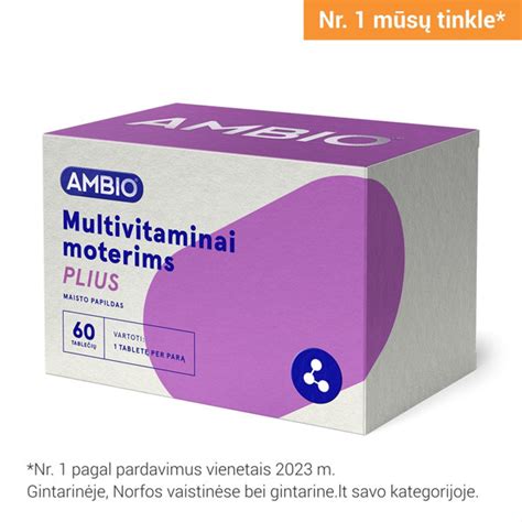 Ambio Multivitaminai Moterims Plius 60 Tablečių Gintarinė Vaistinė