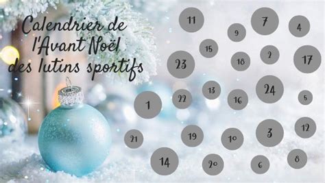 Calendrier De L Avant No L Des Lutins Sportifs