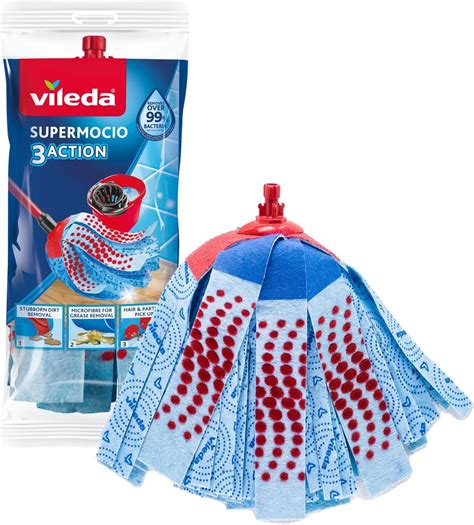 Vileda Action Supermocio Floor Mop Refill Versatile Red Spot Eraser