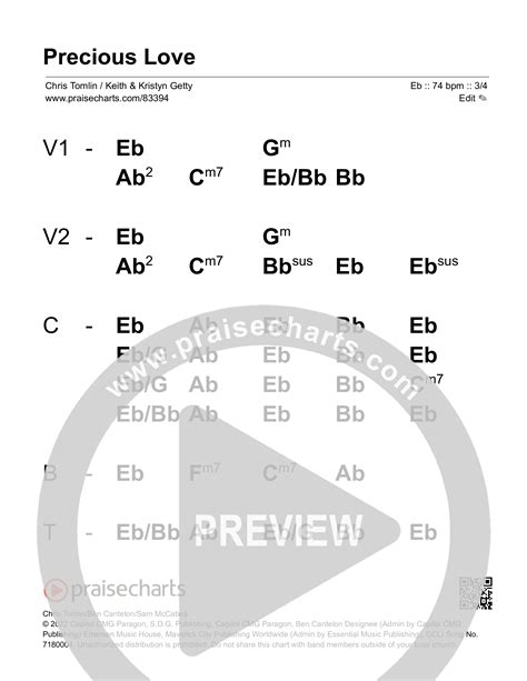 Precious Love Free Chords Pdf Keith And Kristyn Getty Chris Tomlin