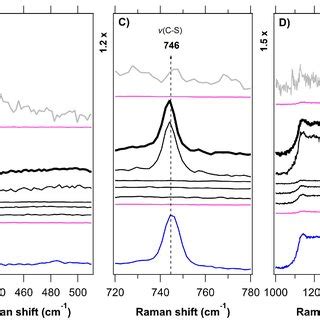 In Situ Raman Sec Spectra Of The Cuscn Layer Spectral Regions Of