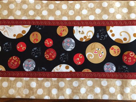 Cat Table Runner Kitty Table Runner Kittens Cats Whimsical Etsy