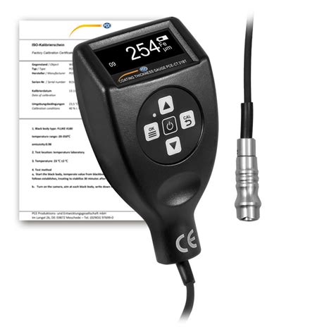 Paint Thickness Gauge Pce Ct Bt Ica Incl Iso Calibration Certificate