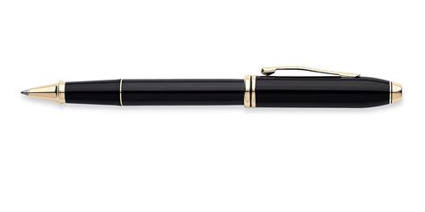 Cross Townsend Black Lacquer 23k Gold Plated Rollerball Pen