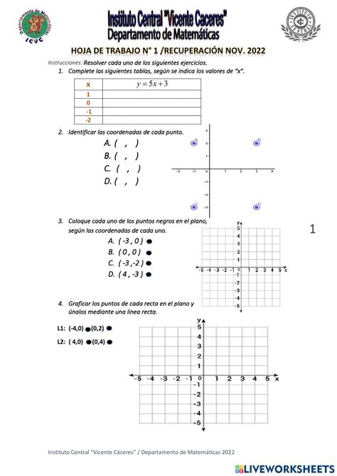 Plano Cartesiano Online Exercise For 8° Grado Basica Live Worksheets