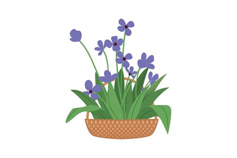 Spring Basket Flower 3 Vector Icon Graphic By Raysaozora · Creative Fabrica