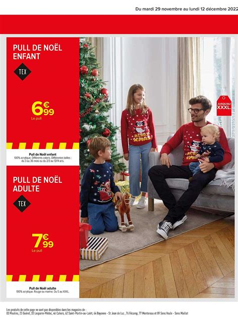 Promo Pull De No L Enfant Tex Pull De No L Adulte Tex Chez Carrefour