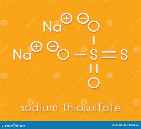 Sodium Thiosulfate Chemical Structure Skeletal Formula Stock