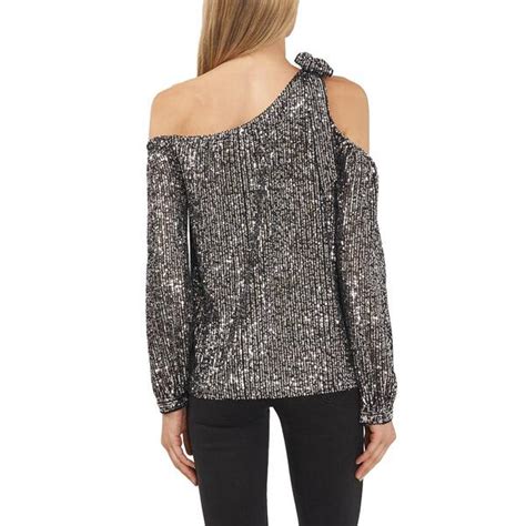 Womens Cece Sequin One Shoulder Blouse Boscovs