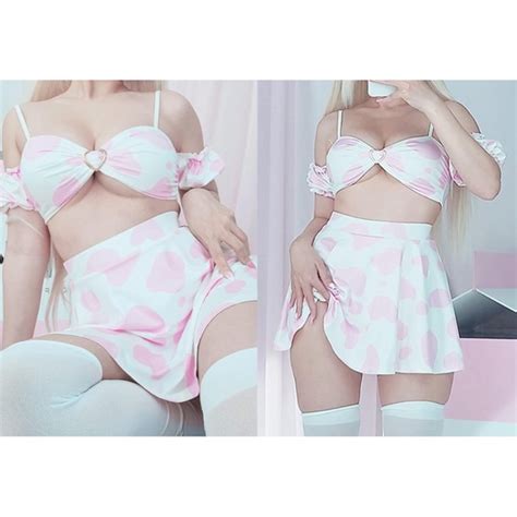 Moe Flavor Intimates Sleepwear Anime Cosplay Womens Kawaii Cow