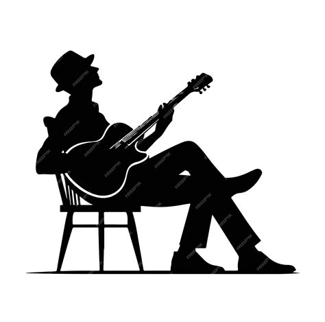 Guitarist Silhouette Vector Silhouette Of Guitarist On White Background