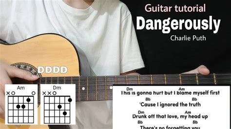 Dangerously Guitar Tutorial Charlie Puth Easy Chords Youtube