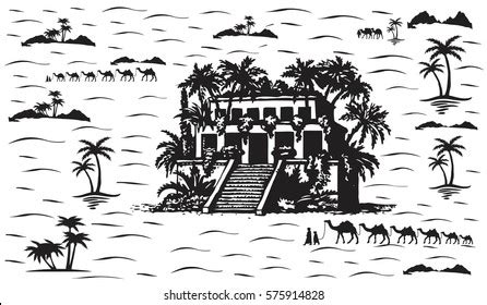 Hanging Gardens Of Babylon Sketch