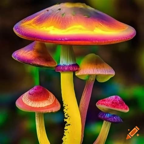 Psychedelic Rainbow Mushrooms