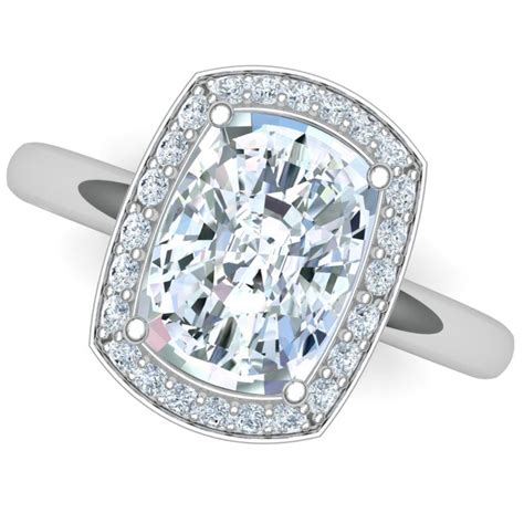 Sullivan 2 5 Carat Elongated Cushion Cut Cubic Zirconia Micro Pave Set