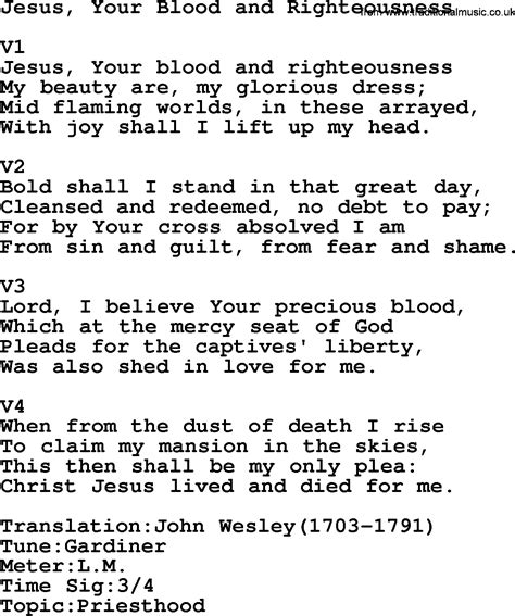 Adventist Hymn Jesus Your Blood And Righteousness Christian Song