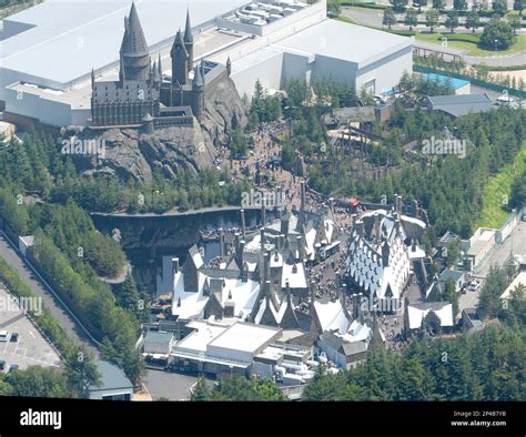 An Aerial Photo Shows The Hogwarts Castle At The Wizarding World Of