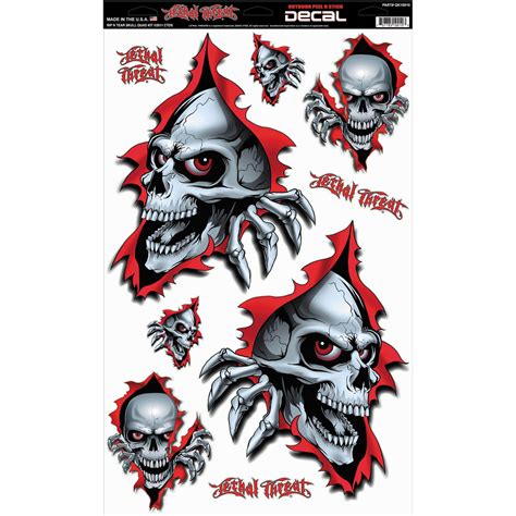 Lethal Threat Rip N Tear Skull Quad Decal Kit Fortnine Canada