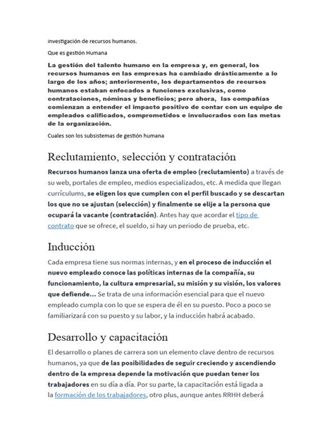 Investigación De Recursos Humanos Pdf