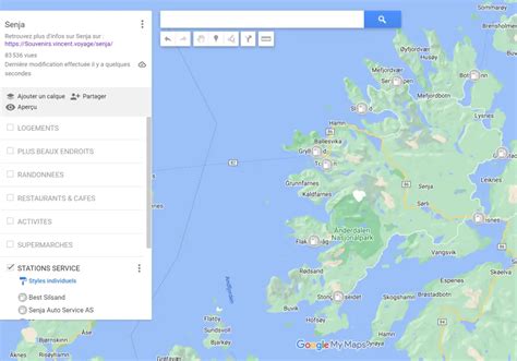 The most complete map of Senja with all information! hotels, places, hikes