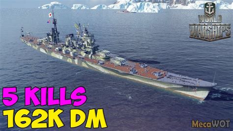 World Of Warships Zao 5 Kills 162k Damage Replay Gameplay 1080p