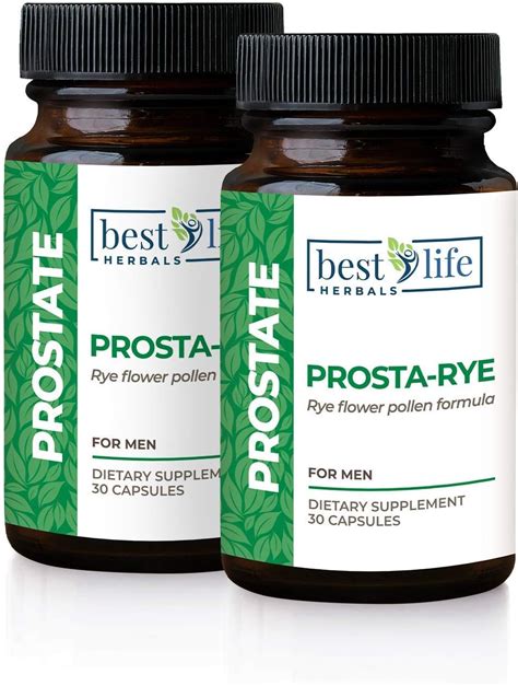 Best Life Herbals Prosta Rye Natural Prostate Supplement For Men Experiencing An