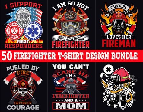 Firefighter T Shirt Design Bundle Tshirt Designs Firefighter Tshirt Design Bundles