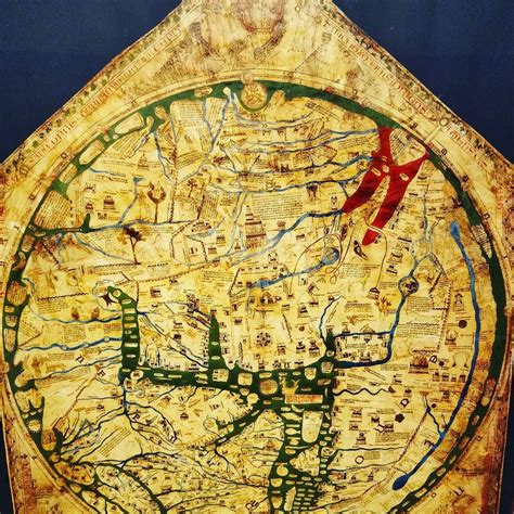 A world map from 1300s at Girton College #cambridgeuk #girtoncollege