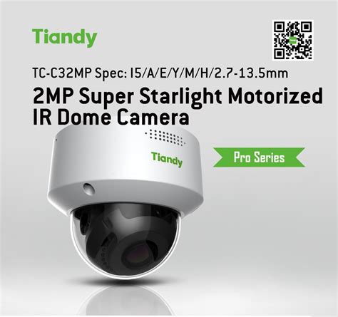 TC C32MP Tiandy 2MP Super Starlight Motorized IR Dome Camera Aimgroup