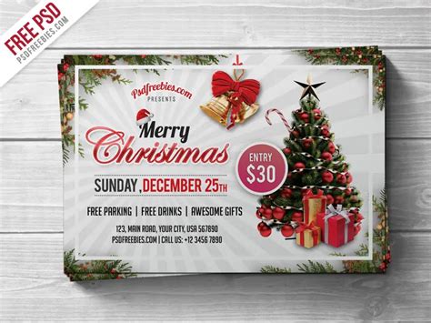 Merry Christmas Party Flyer PSD Template | PSDFreebies.com