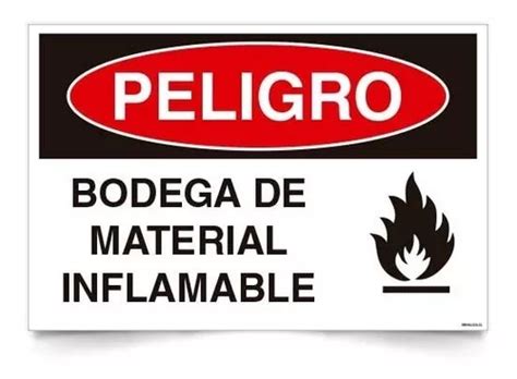 Señaletica Peligro Bodega De Material Inflamable Adhesivo Cuotas Sin