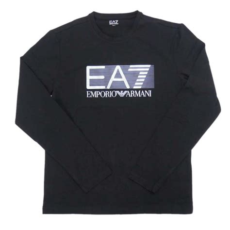 Emporio Armani エンポリオアルマーニ Ea7 メンズクルーネックロングtシャツ 6lpt64 Pj03z ブラック×グレー