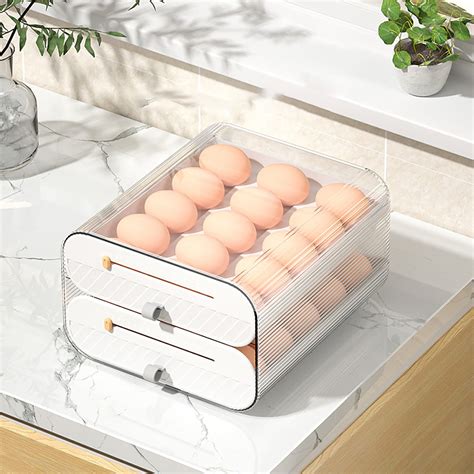 TOPRenddon Egg Storage DrawerLarge Capacity Eggs Holder For