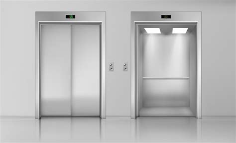 Free Vector | Lift doors, close and open empty elevator cabin