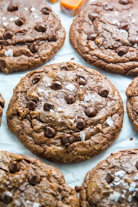 Soft Batch Salted Caramel Chocolate Fudge Cookies Baker By Nature