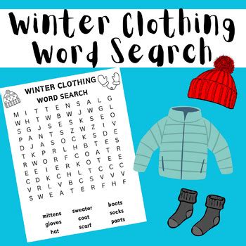 Winter Clothing Word Search Freebie By Literacy Loft For Multilingual