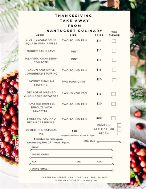 Nantucket Thanksgiving Dinner Take-out + Dine-in Options - Fisher Real ...