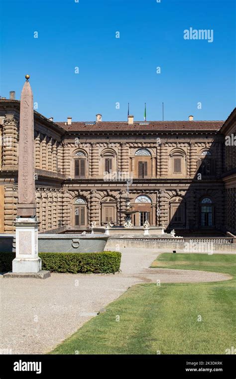 View Of The Majestic Renaissance Courtyard Facades Of The Pitti Palace