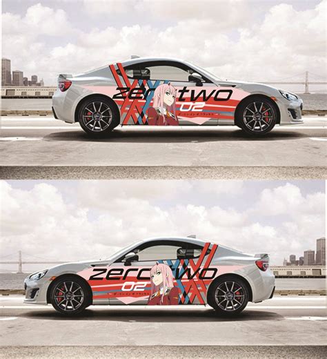 Anime Itasha Zero Two Car Wrap Door Side Fit With Any Cars Vinyl Graph