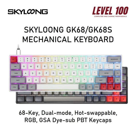 Skyloong Gk68gk68s Mechanical Keyboard 68 Key Hot Swap Dual Rgb